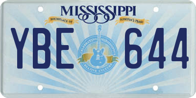 MS license plate YBE644