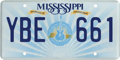 MS license plate YBE661