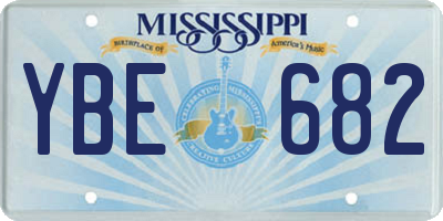 MS license plate YBE682