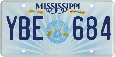 MS license plate YBE684