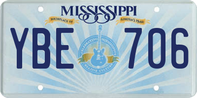 MS license plate YBE706