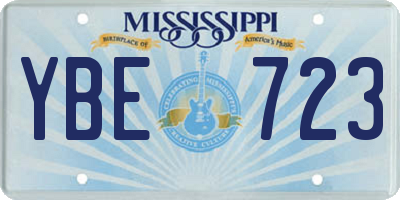 MS license plate YBE723