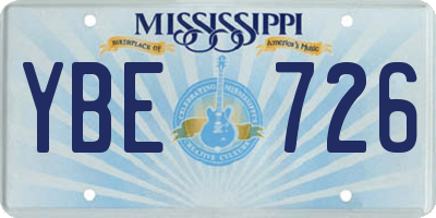 MS license plate YBE726