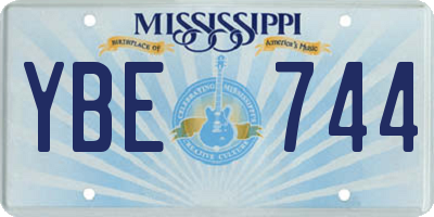 MS license plate YBE744