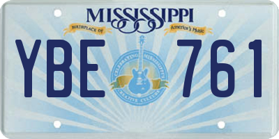 MS license plate YBE761