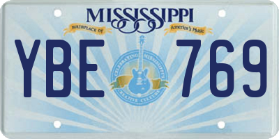 MS license plate YBE769