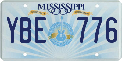 MS license plate YBE776