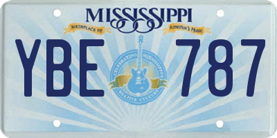 MS license plate YBE787