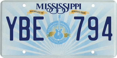 MS license plate YBE794