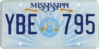 MS license plate YBE795