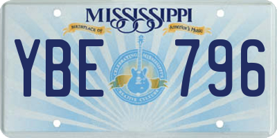 MS license plate YBE796