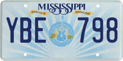 MS license plate YBE798
