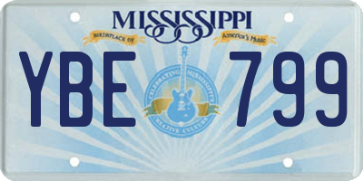 MS license plate YBE799
