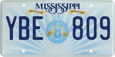 MS license plate YBE809