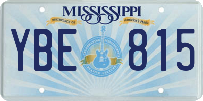 MS license plate YBE815