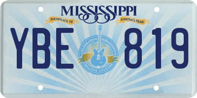MS license plate YBE819