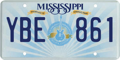 MS license plate YBE861
