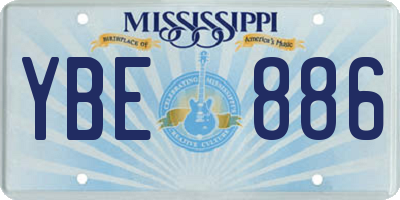 MS license plate YBE886