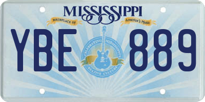 MS license plate YBE889