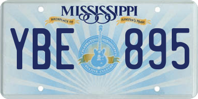 MS license plate YBE895