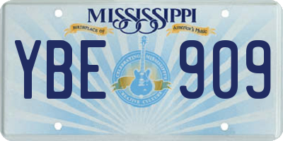 MS license plate YBE909
