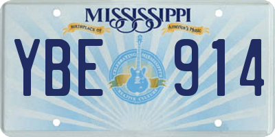 MS license plate YBE914