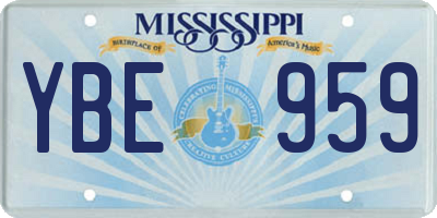 MS license plate YBE959