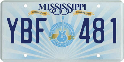 MS license plate YBF481