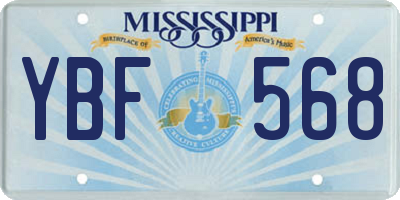 MS license plate YBF568