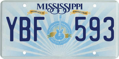 MS license plate YBF593