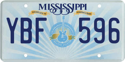 MS license plate YBF596