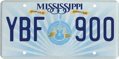 MS license plate YBF900
