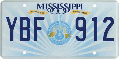 MS license plate YBF912