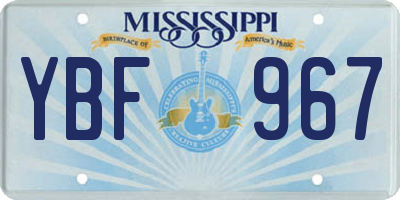 MS license plate YBF967