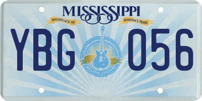 MS license plate YBG056
