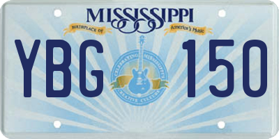 MS license plate YBG150