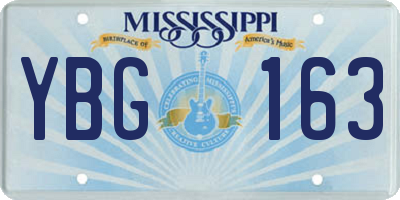 MS license plate YBG163