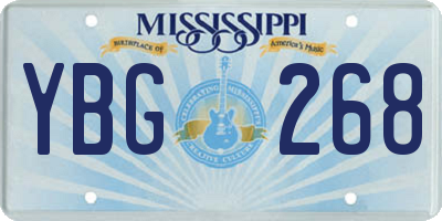 MS license plate YBG268