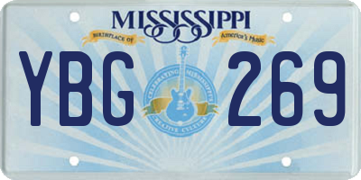 MS license plate YBG269