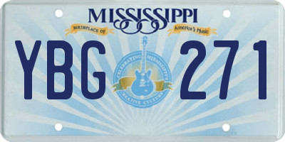 MS license plate YBG271