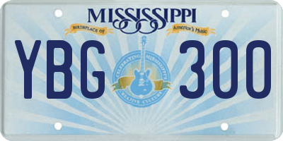 MS license plate YBG300