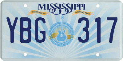 MS license plate YBG317