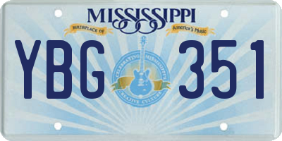 MS license plate YBG351