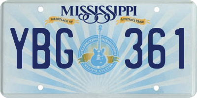 MS license plate YBG361