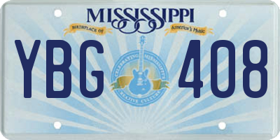 MS license plate YBG408