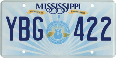 MS license plate YBG422