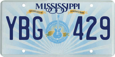 MS license plate YBG429