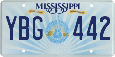 MS license plate YBG442