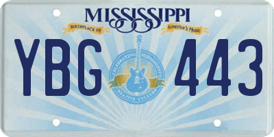 MS license plate YBG443