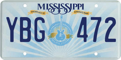 MS license plate YBG472